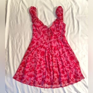 Urban outfitters pink and red dress size M